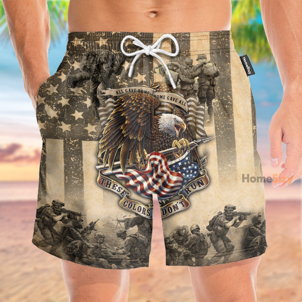 Vintage American Flag - Beach Shorts