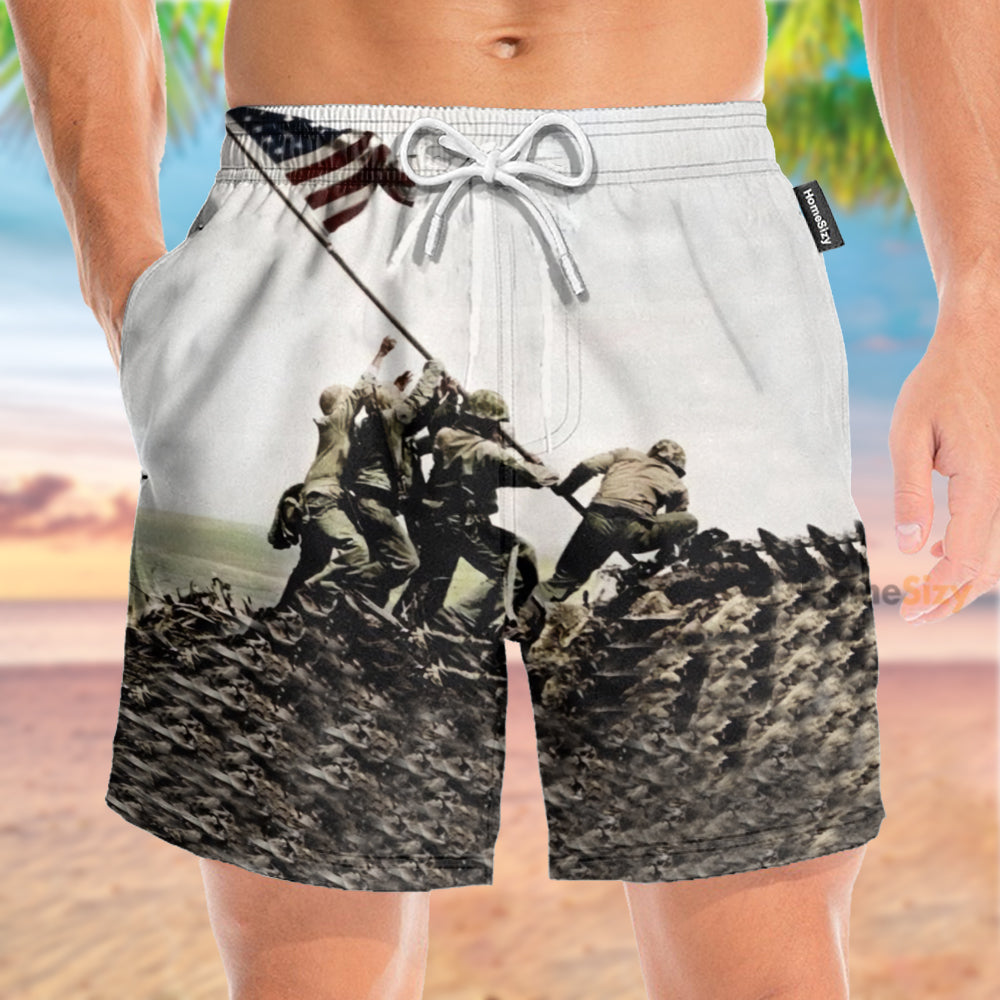 Iwo Jima Marines World War II - Beach Shorts