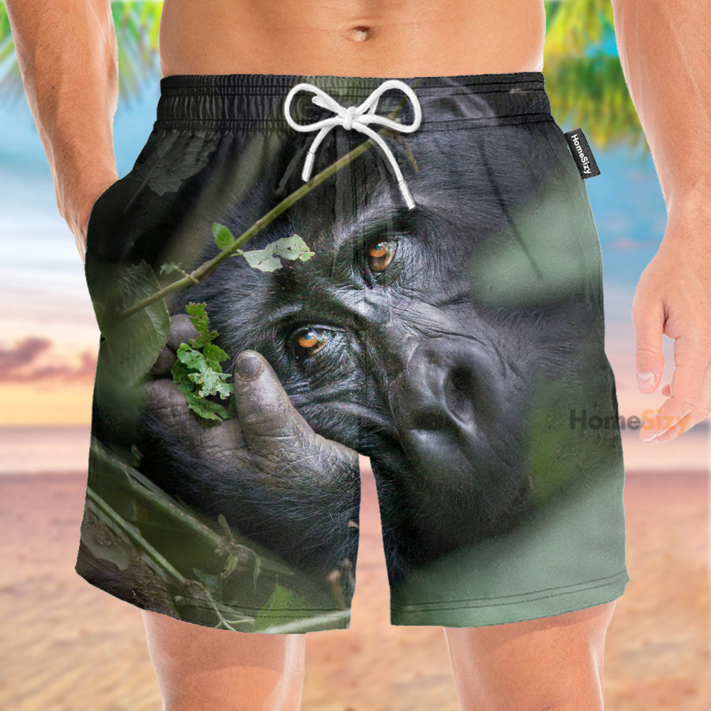 Gorilla Face Summer Vacation Tropical - Beach Shorts