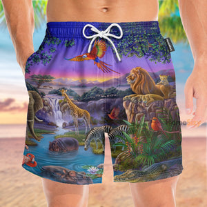 African Wildlife Tropical - Beach Shorts