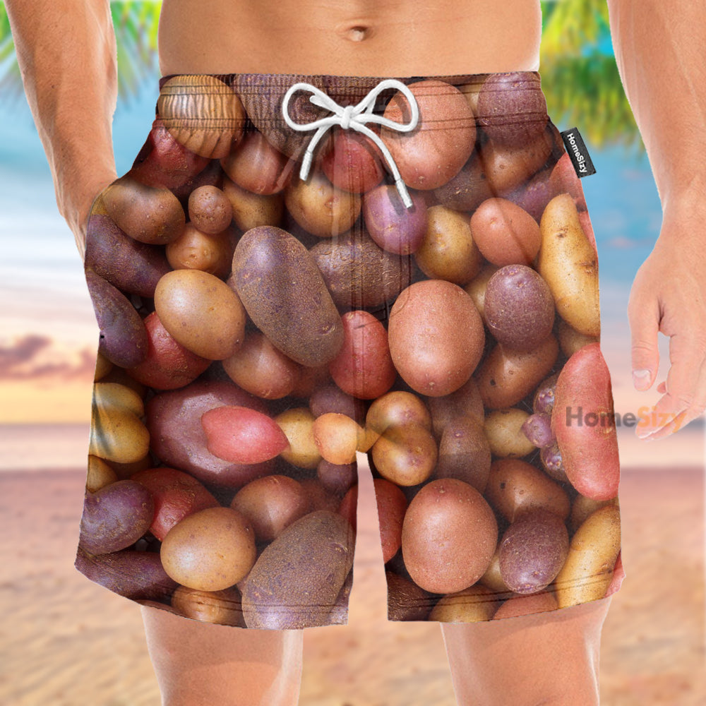 Potato Pattern Funny - Beach Shorts