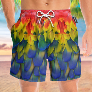 Macaw Feather Cosplay Costume - Beach Shorts