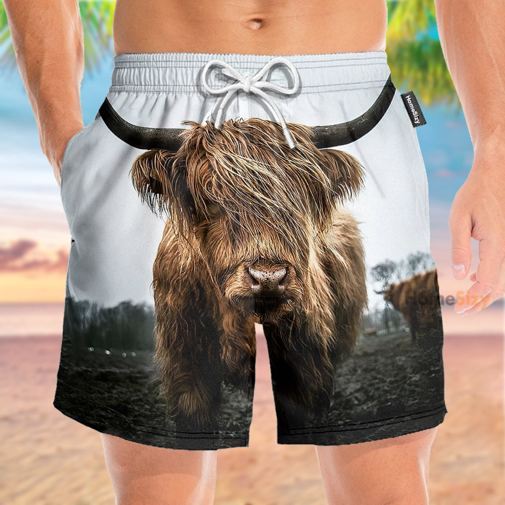 Highland Cattle Funny - Beach Shorts