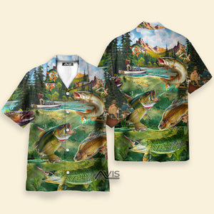 Fishing Special Beautiful Green Pattern - Hawaiian Shirt