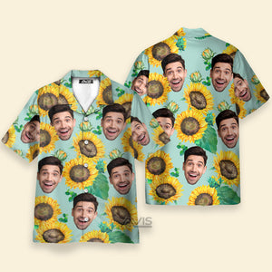 Avis89 Custom Photo Unique Happy Sunflowers Floral Farm 3D - Personalized Hawaiian Shirt