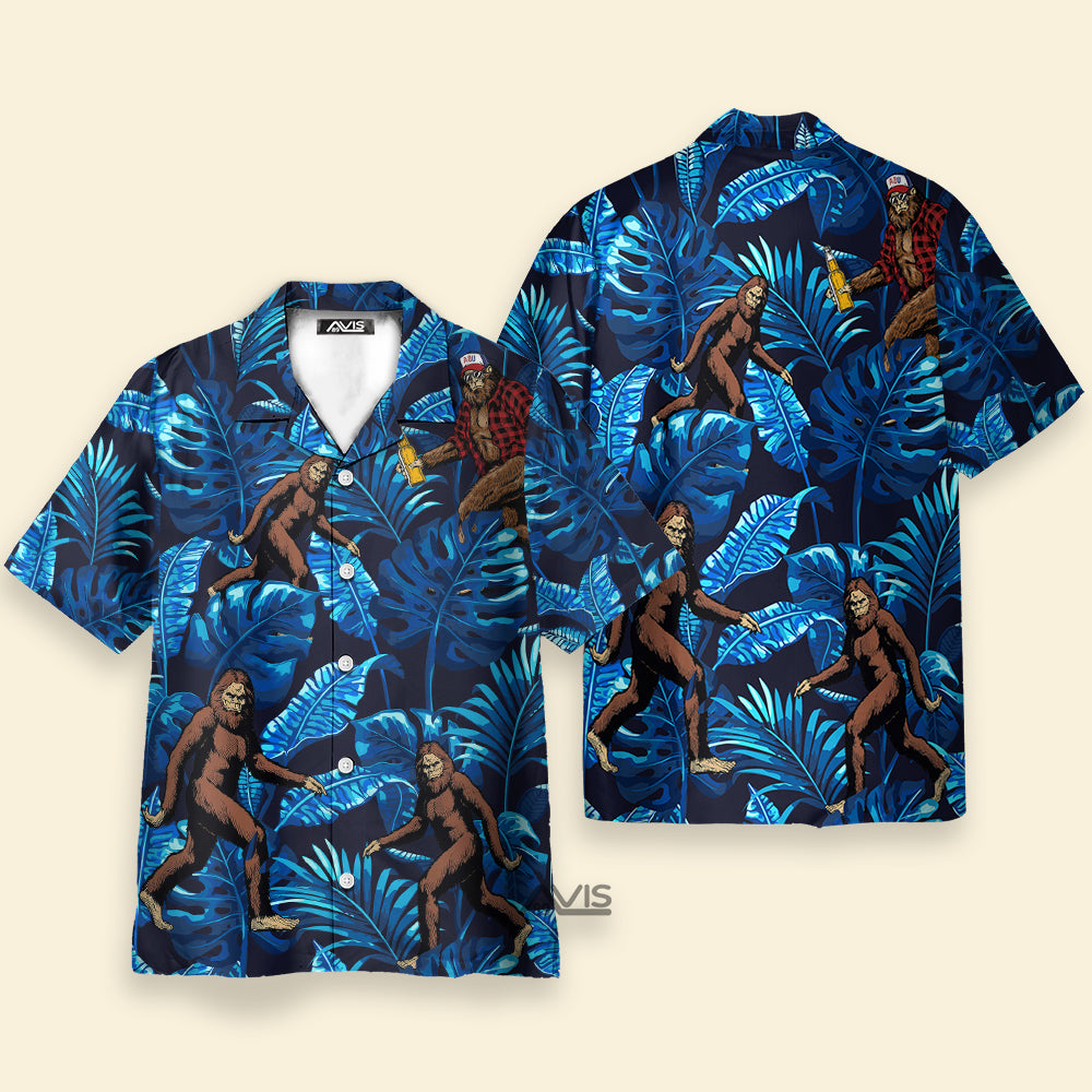 Avis89 Tropical Bigfoot Blue Aloha - Hawaiian Shirt Summer Vibe