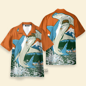 Deep Sea Hammerhead Shark Pattern - Hawaiian Shirt