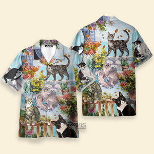 Avis89 Cat Loves Home And Loves Summer - Gift For Cat Loves - Hawaiian Shirt