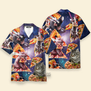 Avis89 Cat Into The Galaxy Pizza Sky - Hawaiian Shirt