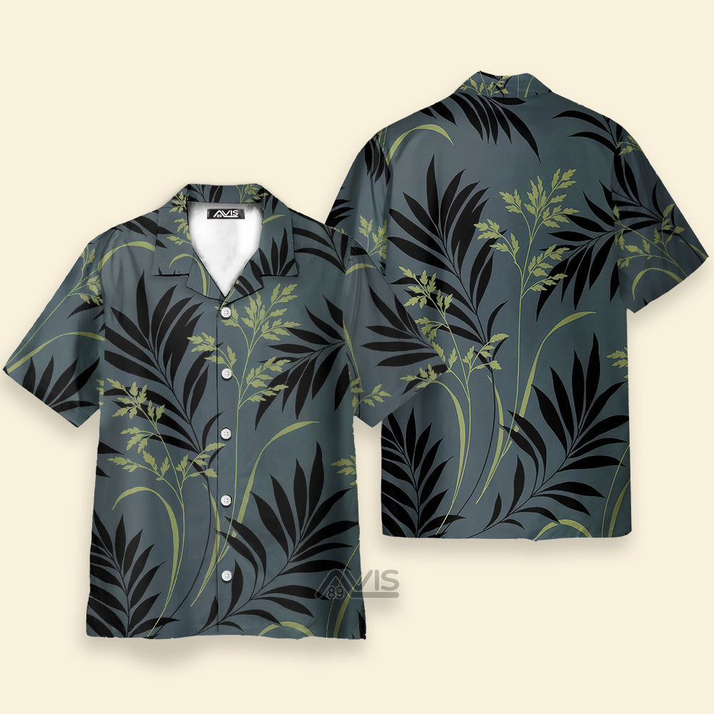 Avis89 Palm Tree Leaf Deep Green - Hawaiian Shirt