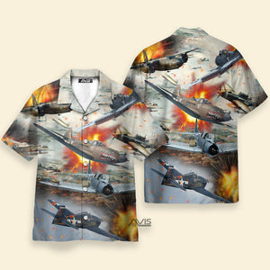 Avis89 Combat Aircraft Fire War - Hawaiian Shirt