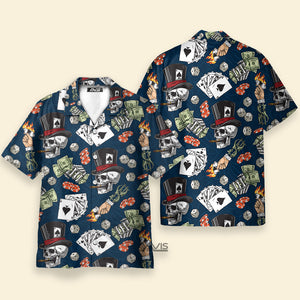 Avis89 Lucky Dice Spades Gambling Skull - Hawaiian Shirt