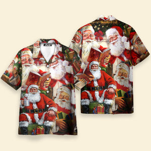 Christmas Santa Claus Story Nights Xmas Painting Style - Hawaiian Shirt