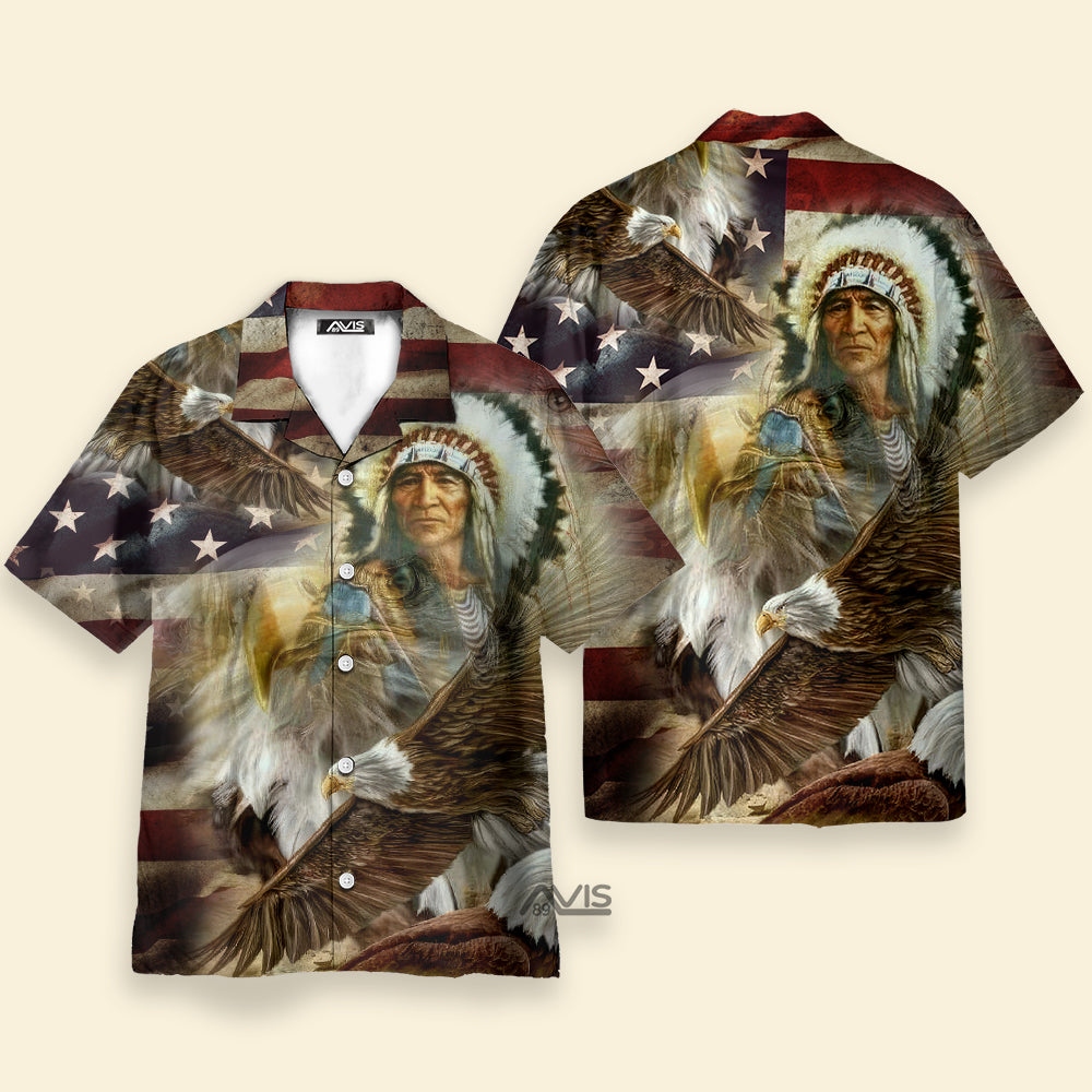 Native American Proud Eagle Cool - Hawaiian Shirt