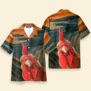 Rooster The Scream Funny - Hawaiian Shirt