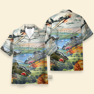 Combat Aircraft Sky Line Blue Style - Hawaiian Shirt