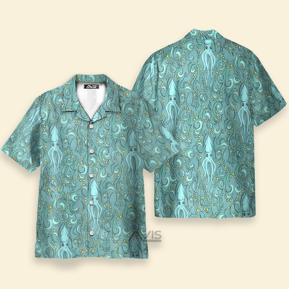 Avis89 Green Octopus In The Deep Sea - Hawaiian Shirt