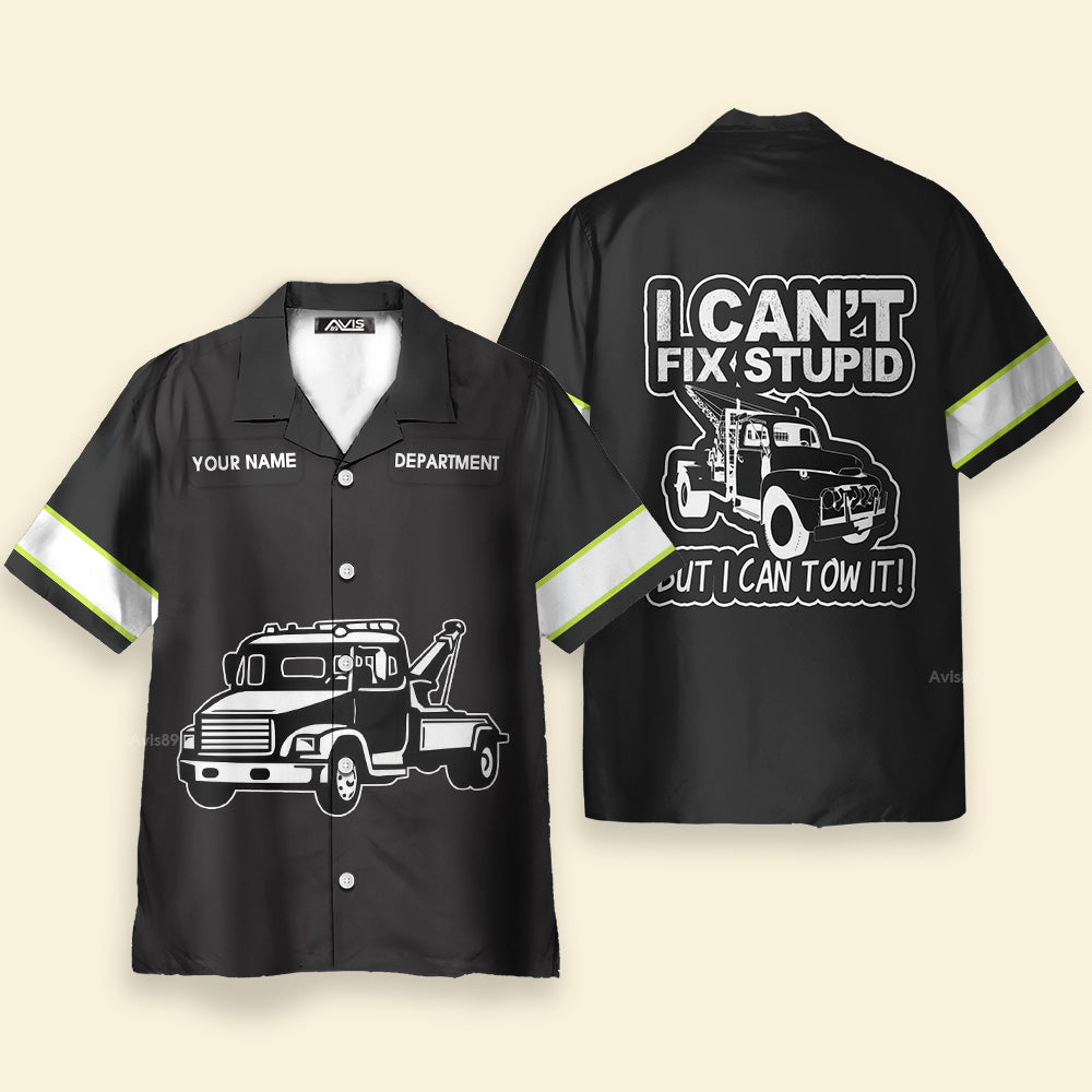 Avis89 Personalized I Can't Fix But I Can Tow Truck Trucker Hawaiian Shirt