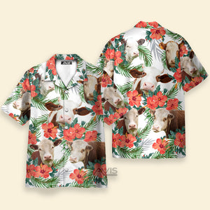 Avis89 Unique Hereford Hawaiian Flowers - Hawaiian Shirt