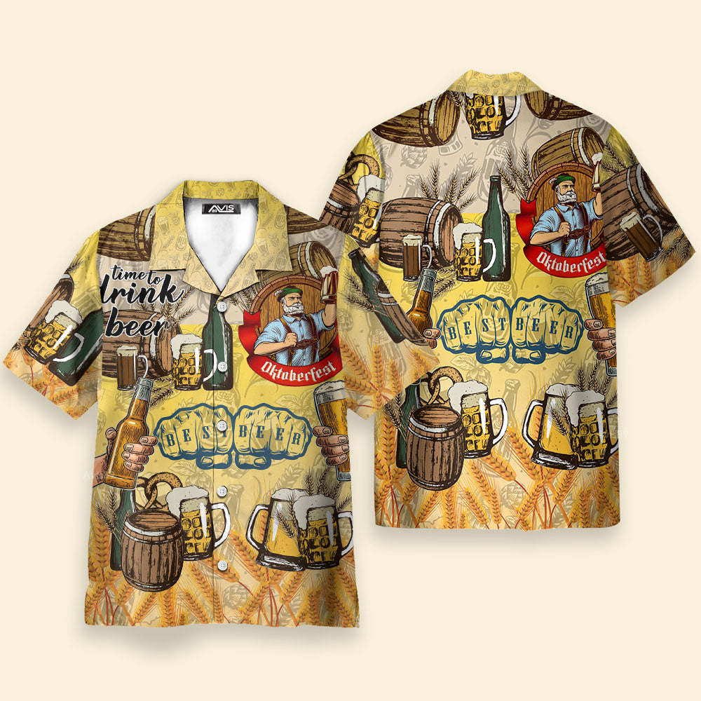 Oktoberfest Time To Drink Beer Hawaiian Shirt For Men & Women