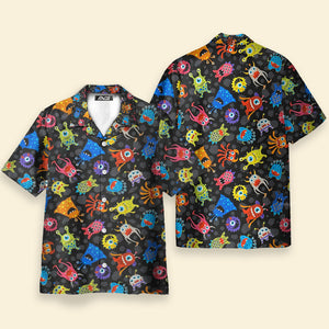 Avis89 Cartoon Monsters Black - Hawaiian Shirt