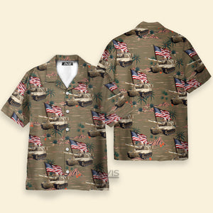 Avis89 US Army M109 Paladin Tank 4th Of July - Hawaiian Shirt]