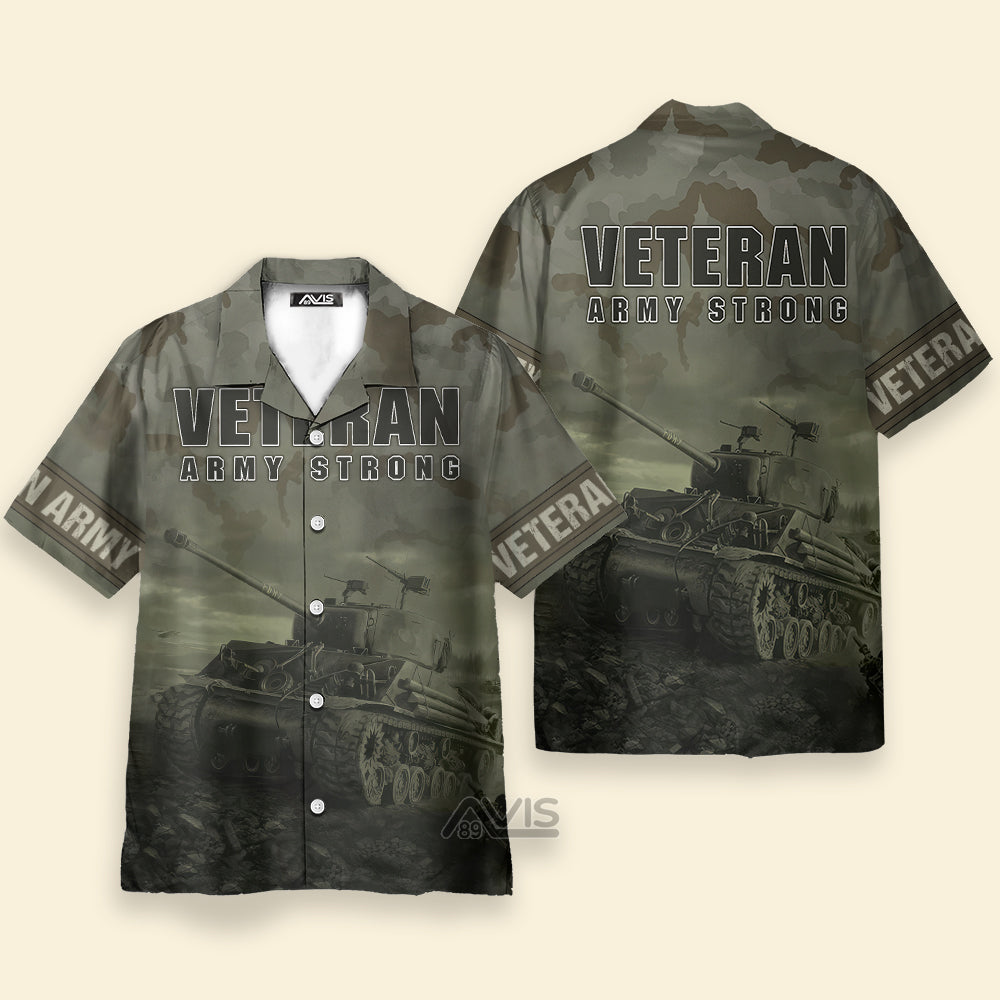 Avis89 Veteran Army Strong Tank - Hawaiian Shirt