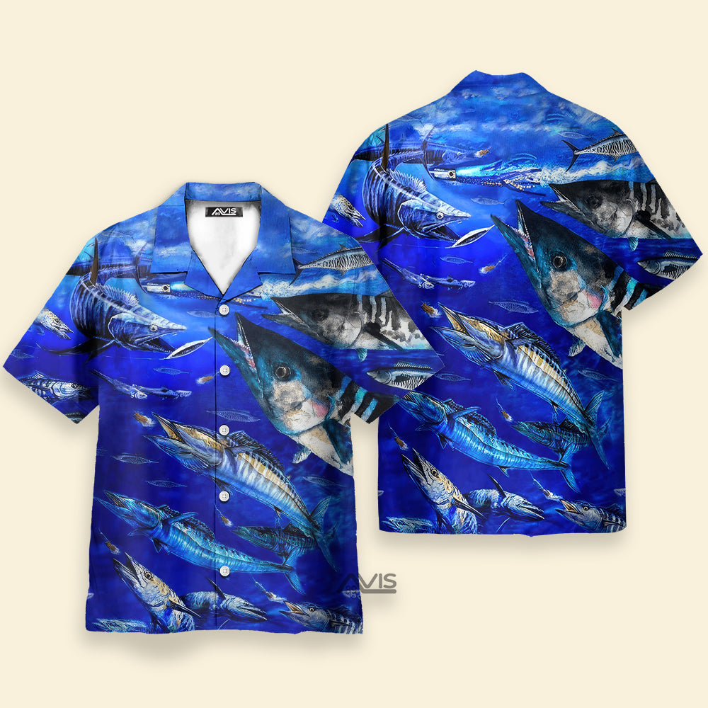 Fishing Love Blue Ocean - Hawaiian Shirt