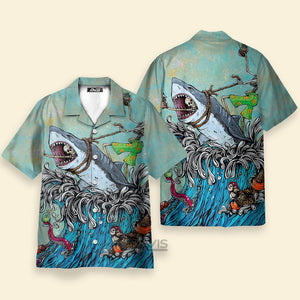 Avis89 The Great Wave Off Kanagawa Shark - Hawaiian Shirt