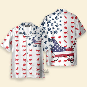 Basset Hound American Flag - Hawaiian Shirt