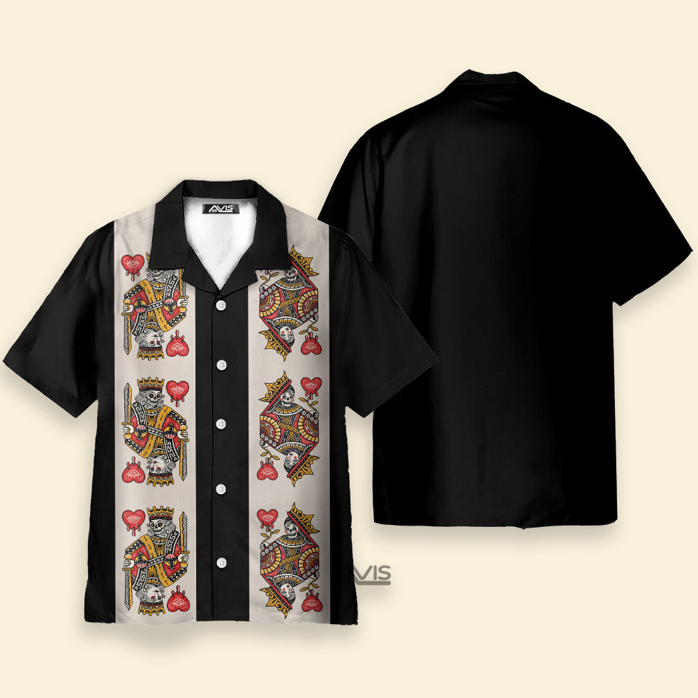 Avis89 Skull Playing Card Black Version - Hawaiian Shirt