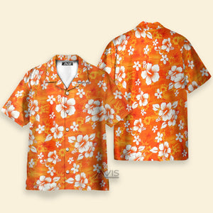 Avis89 Orange Hibiscus Flowers - For Men And Women - Hawaiian Shirt