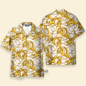 Avis89 Kentucky Derby Golden Horses - Hawaiian Shirt