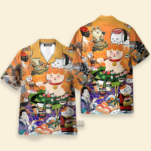 Avis89 Cat Keep Calm And Eat Sushi - Hawaiian Shirt