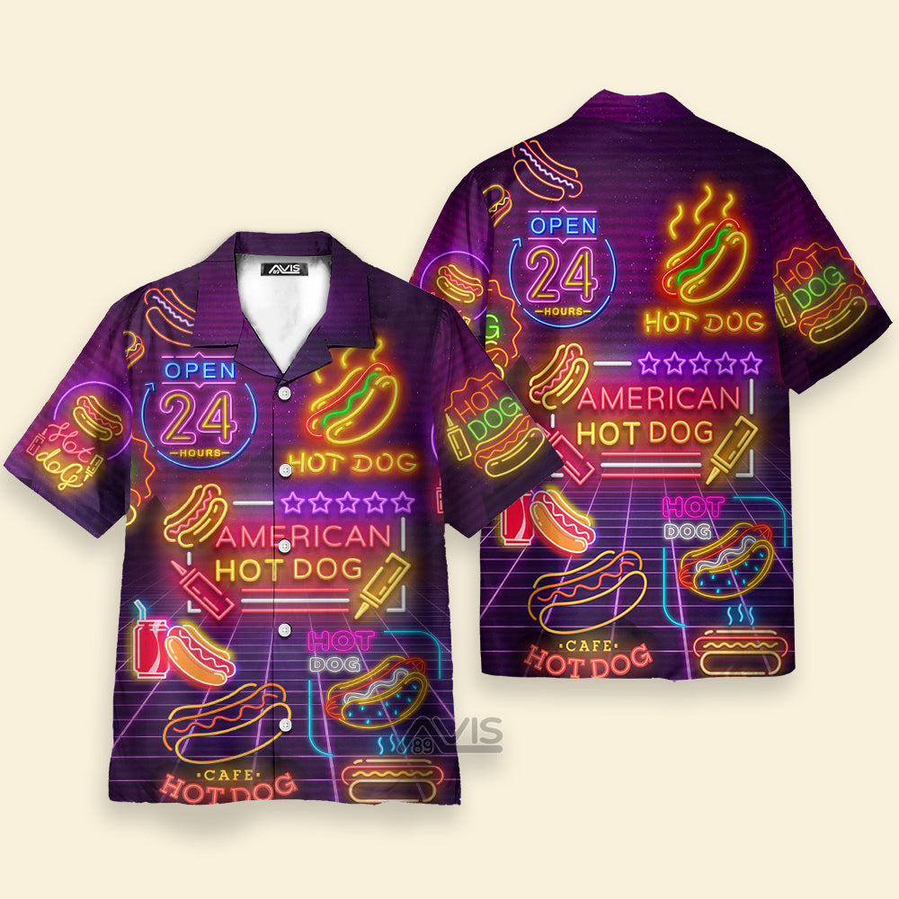 Avis89 Neon American Hot Dogs - Hawaiian Shirt