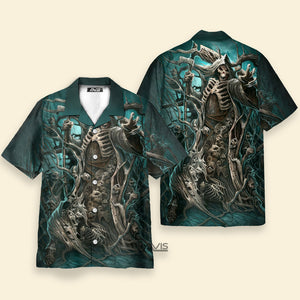 Avis89 Skull Grim Reaper Print - Hawaiian Shirt