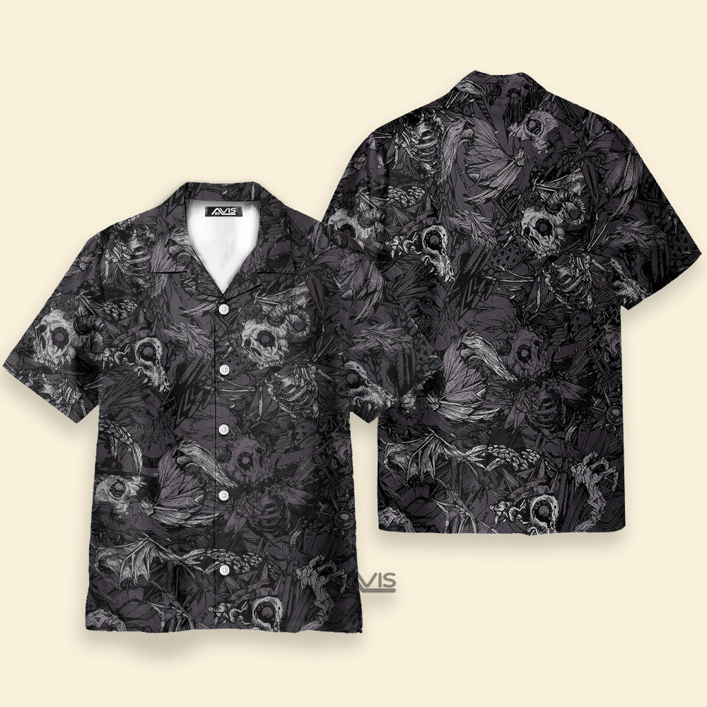 Avis89 Mens Casual Skull Evil - Hawaiian Shirt