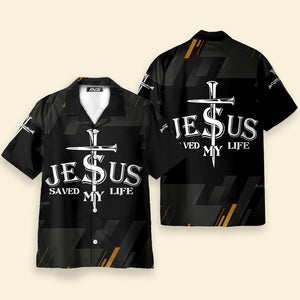 Jesus Saved My Life Black Pattern - Hawaiian Shirt