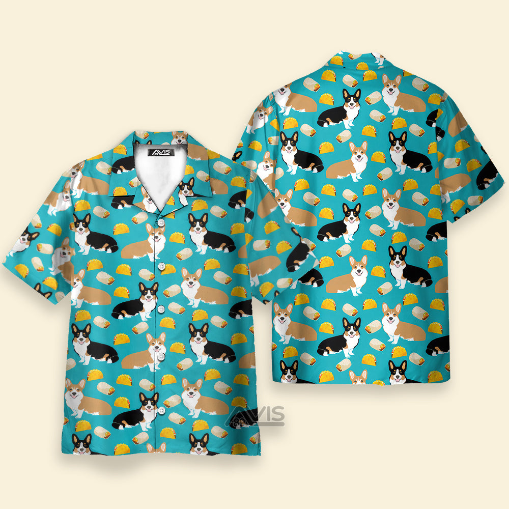 Avis89 Colorful Corgi & Foods - Hawaiian Shirt