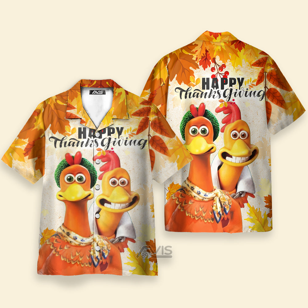 Avis89 Happy Turkey Chicken Family -  For Men And Women - Hawaiian Shirt