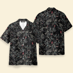 Wolf Pack Pattern Print - Hawaiian Shirt