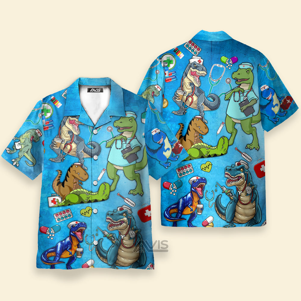 Avis89 Dinosaur The Nice Nurse Is On Vacation - Hawaiian Shirt