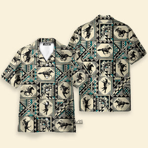 Kentucky Derby Horse Racing Native Pattern - Hawaiian Shirt