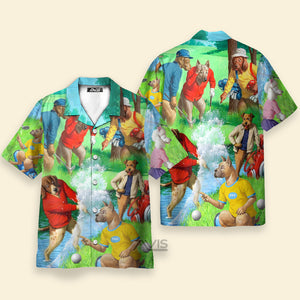 Avis89 Golf Dog Cool Lover Golf Art Style - Gift For Dog Lovers - Hawaiian Shirt