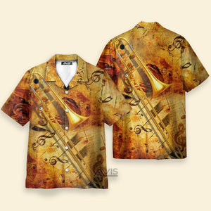 Avis89 Yellow Trombone Music - Hawaiian Shirt