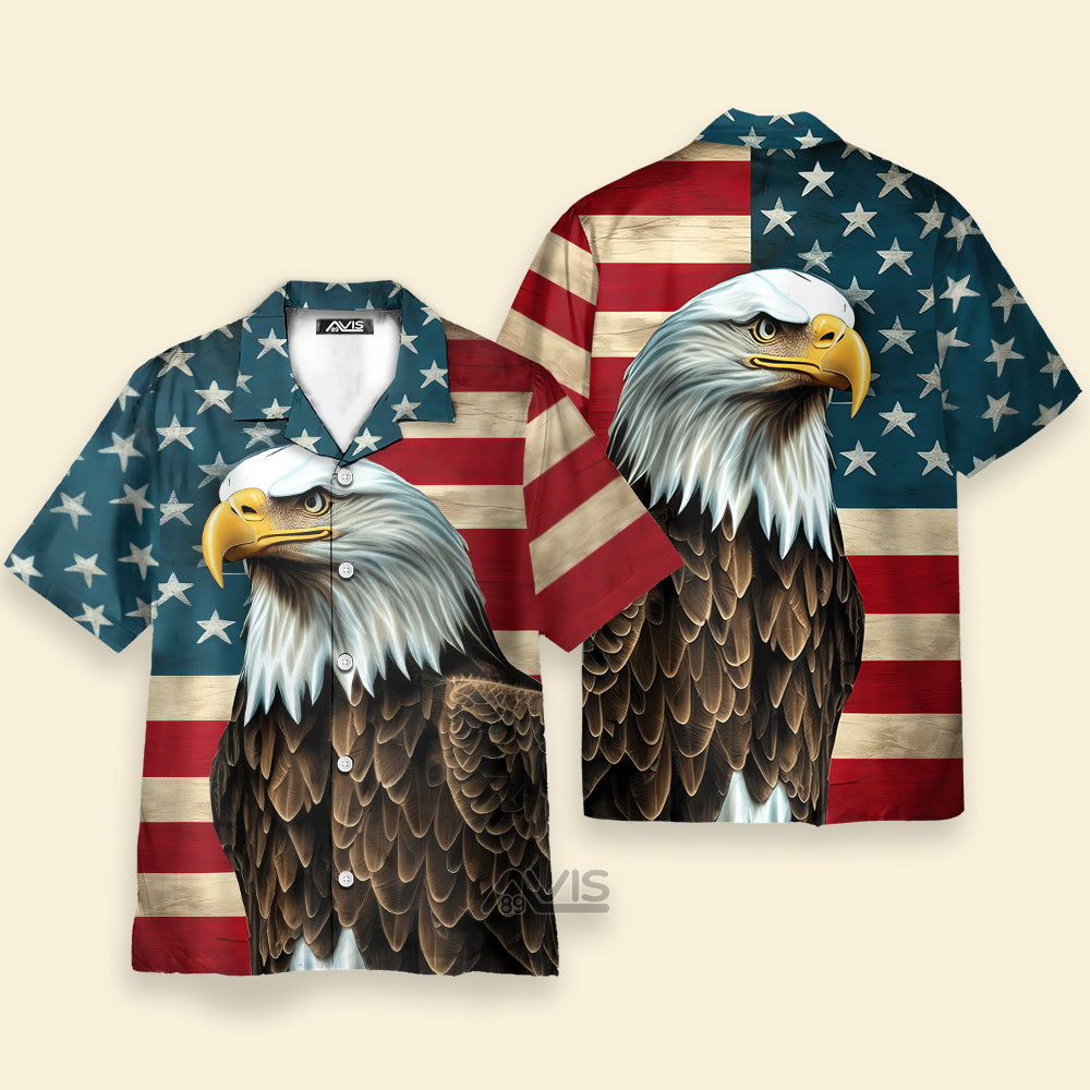 Avis89 Independence Day American Flag Eagle - Hawaiian Shirt