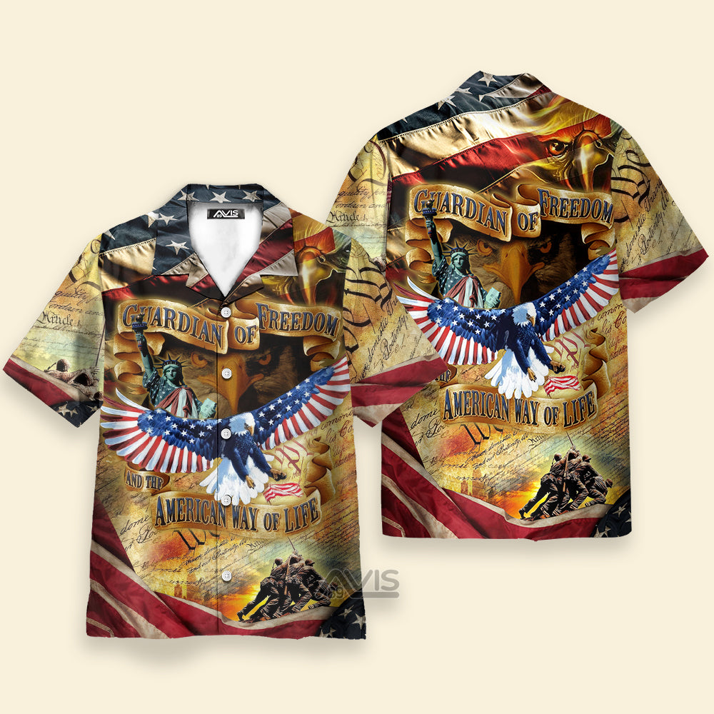 Avis89 America Guardian Of Freedom And The American Way Of Life -  Hawaiian Shirt