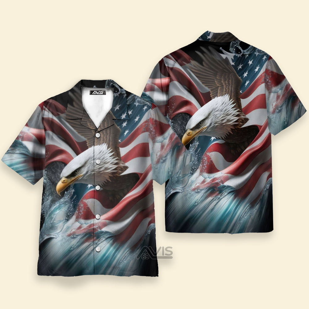 Avis89 Independence Day Flag US Eagle - Hawaiian Shirt