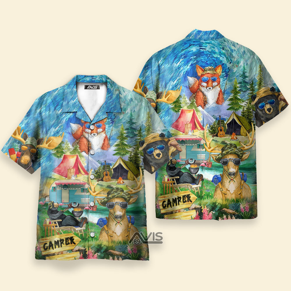 Avis89 Camping Happy Animals - Hawaiian Shirt