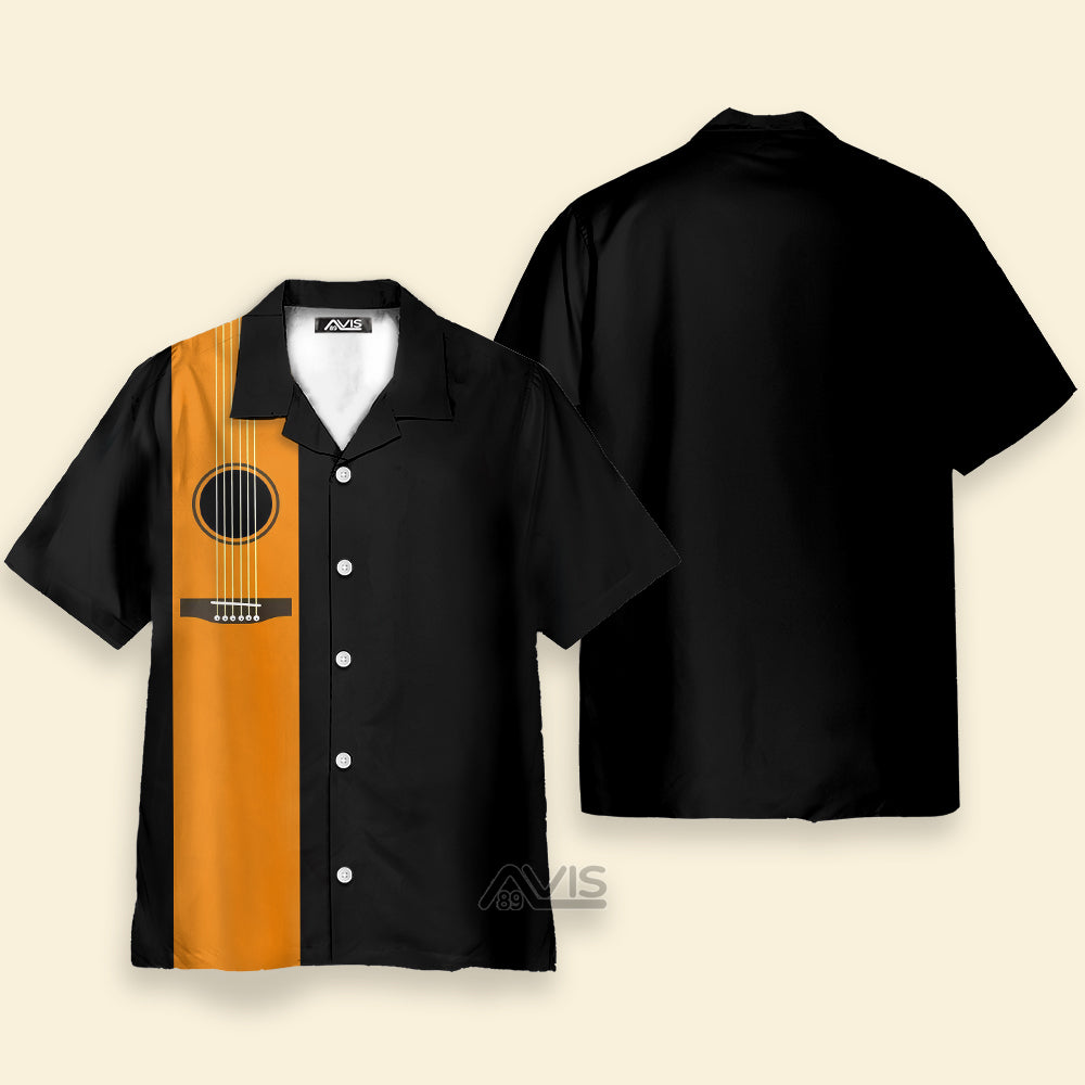 Avis89 Orange Guitar Black Theme - Hawaiian Shirt